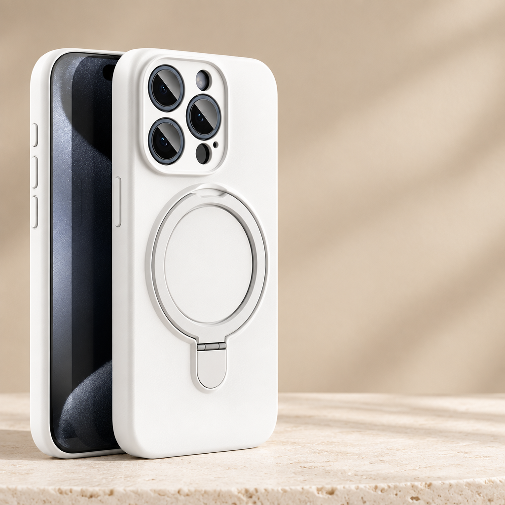 Cover magnetica in silicone con supporto per iPhone