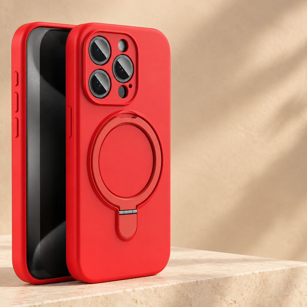 Cover magnetica in silicone con supporto per iPhone
